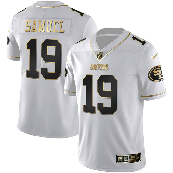 Men's San Francisco 49ers White Gold & Black Gold Jersey - All Stitched