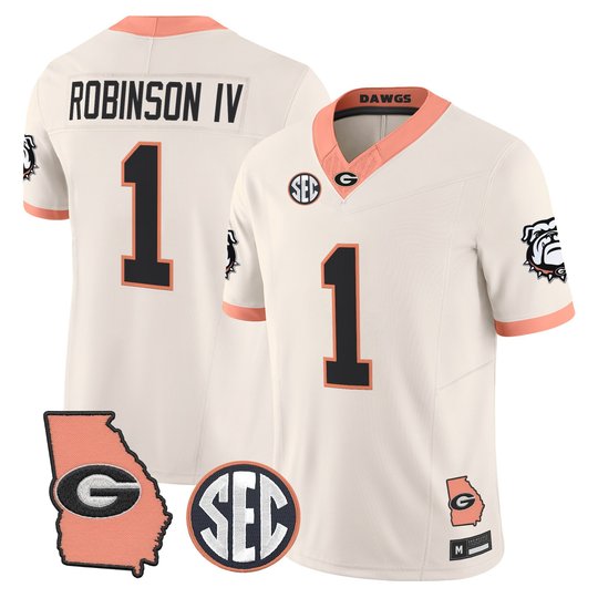 Men's Georgia Bulldogs The Big Peach Vapor Limited Jersey - All Stitched