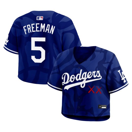 Women's Los Angeles Dodgers x KAWS Cropped Baseball Jersey - All Stitched