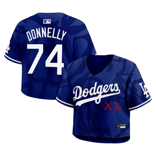 Women's Los Angeles Dodgers x KAWS Cropped Baseball Jersey - All Stitched