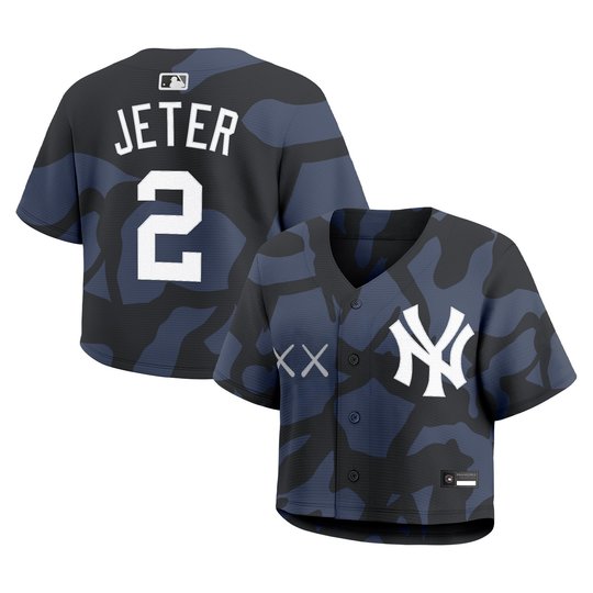 Women's Yankees x KAWS Cropped Baseball Jersey - All Stitched