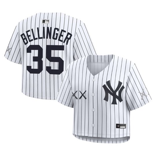 Women's Yankees x KAWS Cropped Baseball Jersey - All Stitched