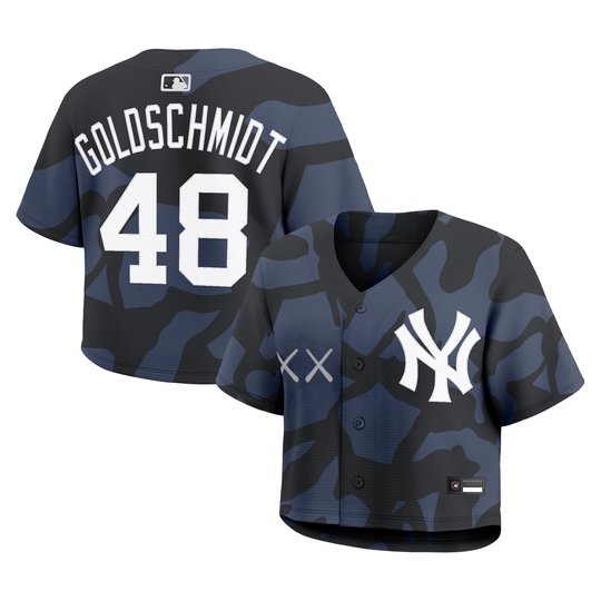 Women's Yankees x KAWS Cropped Baseball Jersey - All Stitched
