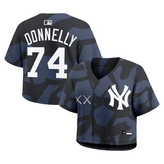 Women's Yankees x KAWS Cropped Baseball Jersey - All Stitched