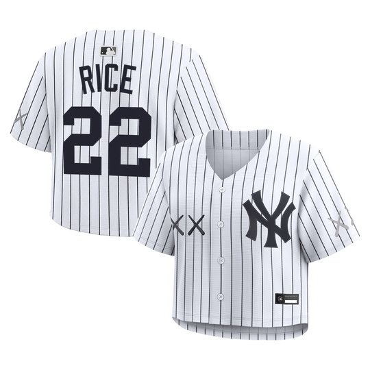 Women's Yankees x KAWS Cropped Baseball Jersey - All Stitched