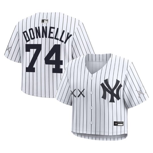 Women's Yankees x KAWS Cropped Baseball Jersey - All Stitched