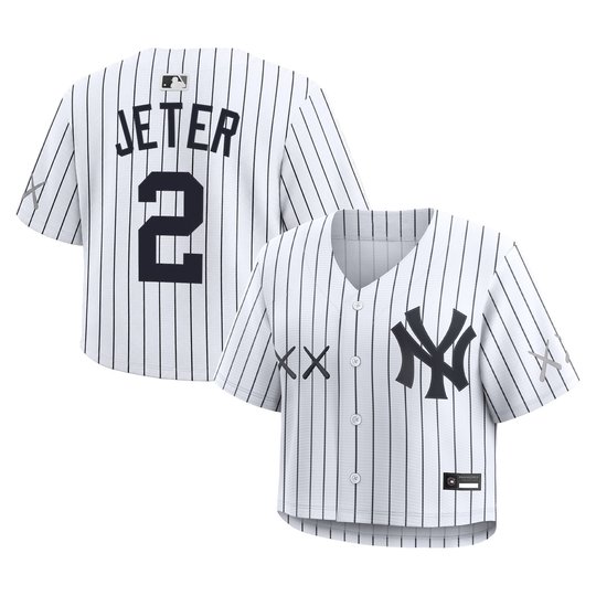 Women's Yankees x KAWS Cropped Baseball Jersey - All Stitched