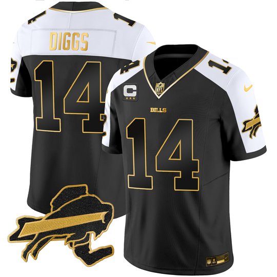 Men's Bills New York Patch Gold Vapor Limited Jersey - All Stitched