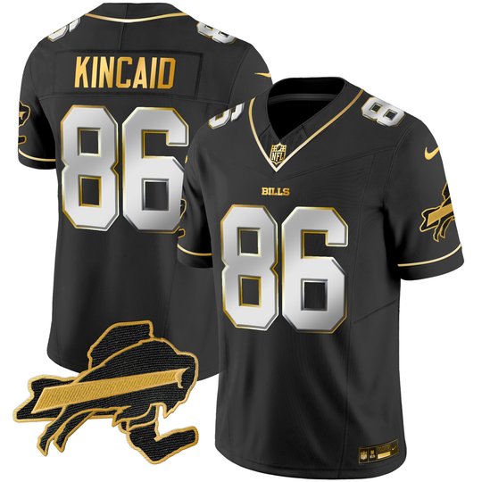 Men's Bills New York Patch Gold Vapor Limited Jersey - All Stitched
