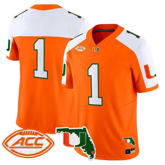 Men's Miami Hurricanes 2026 Florida Patch Vapor Limited Jersey - All Stitched