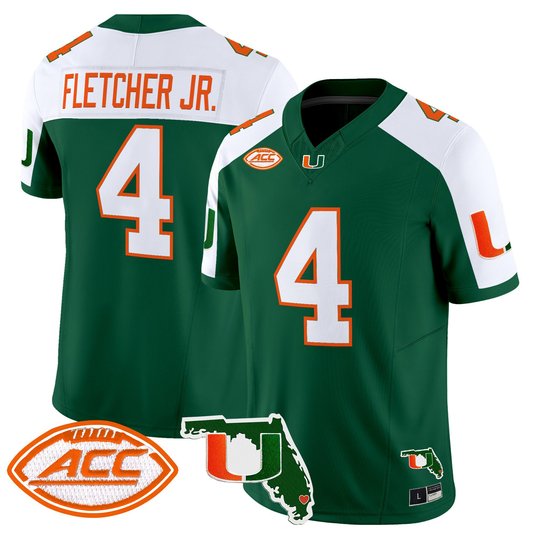 Men's Miami Hurricanes 2026 Florida Patch Vapor Limited Jersey - All Stitched