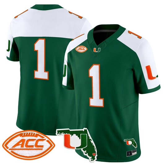 Men's Miami Hurricanes 2026 Florida Patch Vapor Limited Jersey - All Stitched