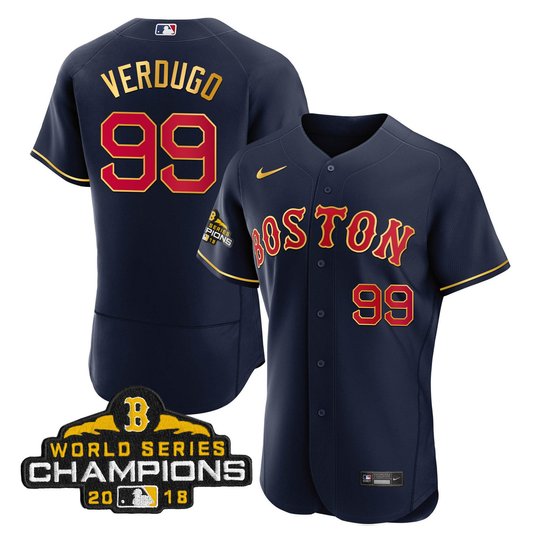 Men Boston Red Sox World Series Champion 2018 Gold Jersey - All Stitched