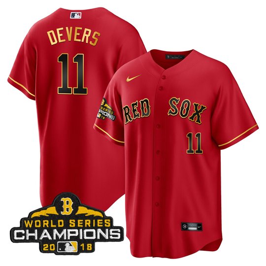 Men Boston Red Sox World Series Champion 2018 Gold Jersey - All Stitched