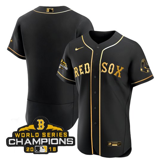 Men Boston Red Sox World Series Champion 2018 Gold Jersey - All Stitched