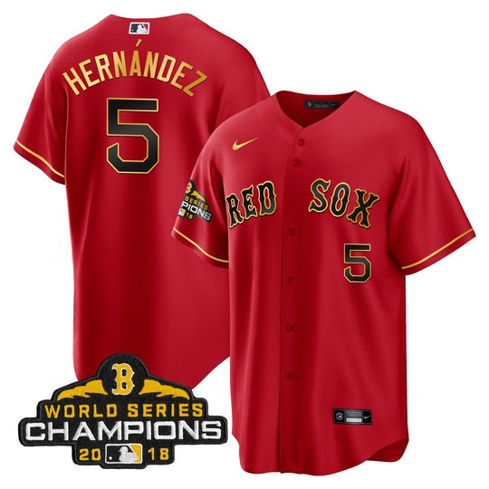 Men Boston Red Sox World Series Champion 2018 Gold Jersey - All Stitched