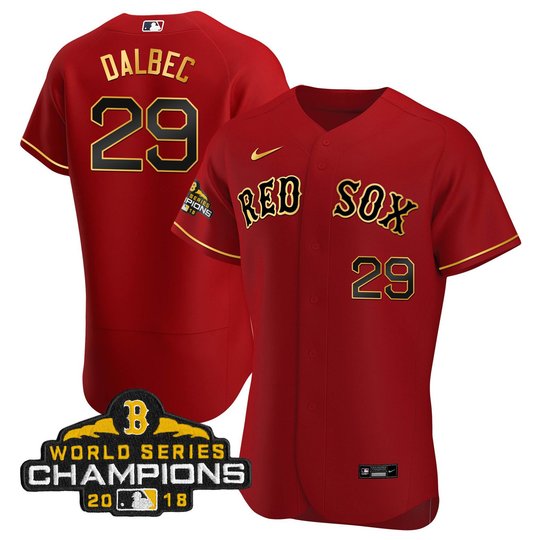 Men Boston Red Sox World Series Champion 2018 Gold Jersey - All Stitched
