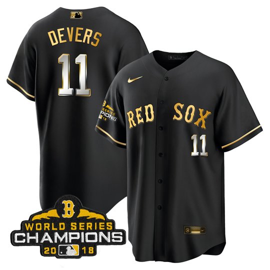 Men Boston Red Sox World Series Champion 2018 Gold Jersey - All Stitched
