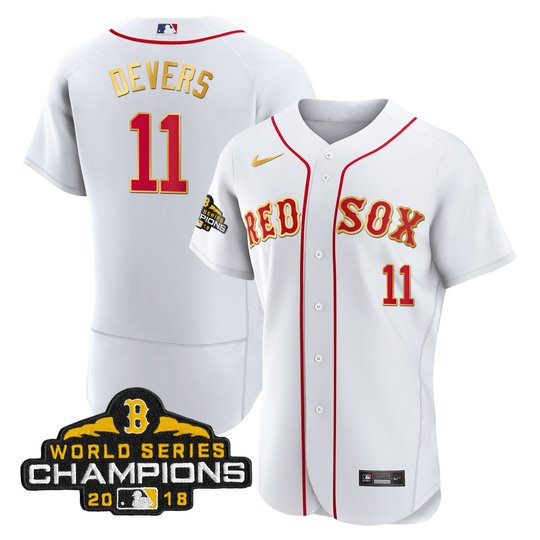 Men Boston Red Sox World Series Champion 2018 Gold Jersey - All Stitched