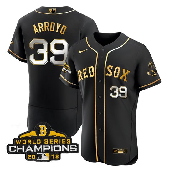 Men Boston Red Sox World Series Champion 2018 Gold Jersey - All Stitched