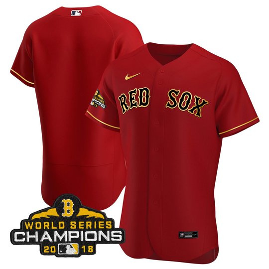Men Boston Red Sox World Series Champion 2018 Gold Jersey - All Stitched