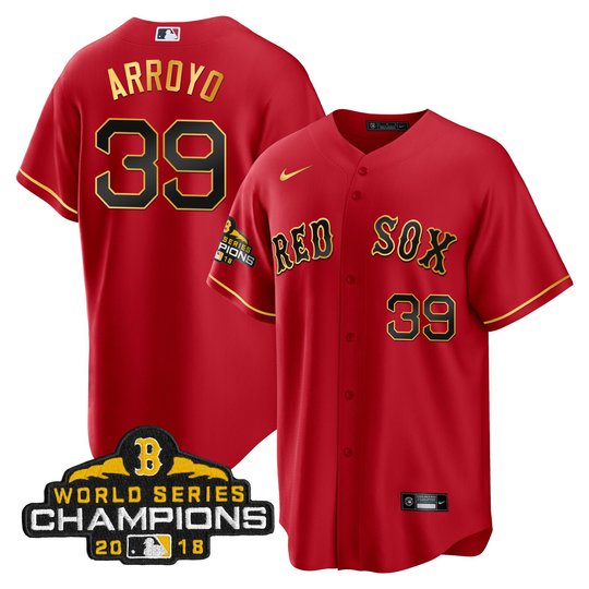 Men Boston Red Sox World Series Champion 2018 Gold Jersey - All Stitched