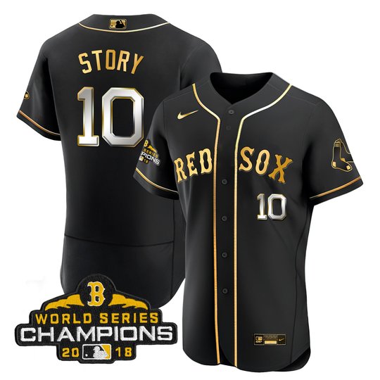 Men Boston Red Sox World Series Champion 2018 Gold Jersey - All Stitched