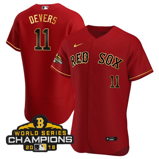 Men Boston Red Sox World Series Champion 2018 Gold Jersey - All Stitched