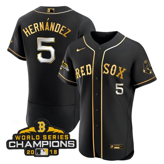 Men Boston Red Sox World Series Champion 2018 Gold Jersey - All Stitched