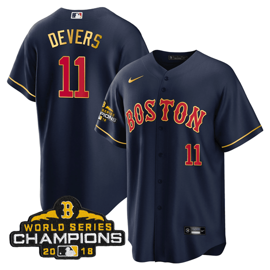 Men Boston Red Sox World Series Champion 2018 Gold Jersey - All Stitched
