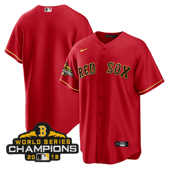 Men Boston Red Sox World Series Champion 2018 Gold Jersey - All Stitched