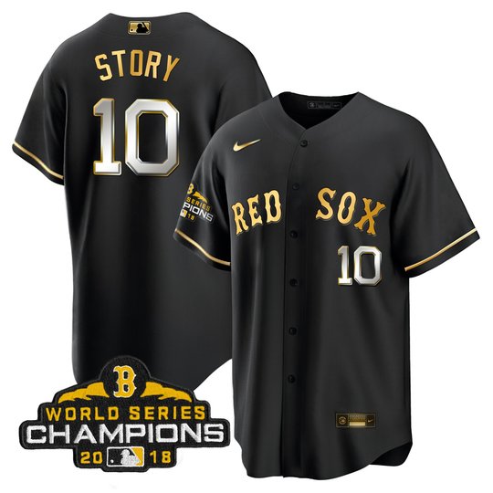 Men Boston Red Sox World Series Champion 2018 Gold Jersey - All Stitched