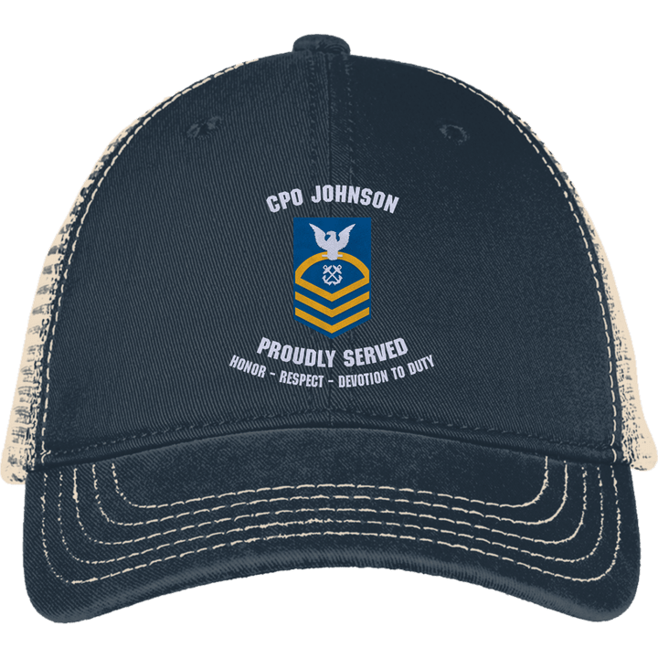 USCG Veteran - Embroidered Mesh Back Cap