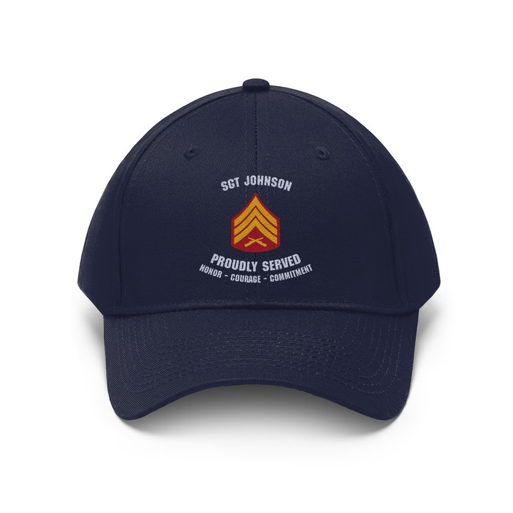 USMC Veteran - Personalized Embroidered Unisex Twill Hat