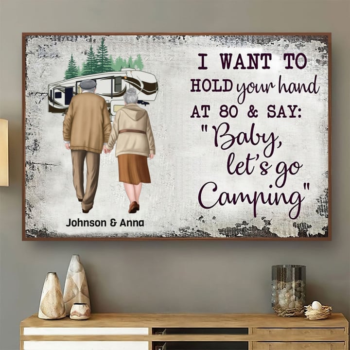 Old Couple Let's Go Camping - Personalized Custom Canvas, Poster