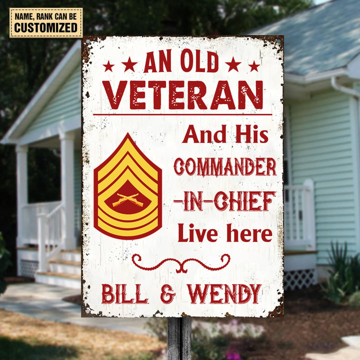 USMC Veteran - Personalized Printed Metal Sign