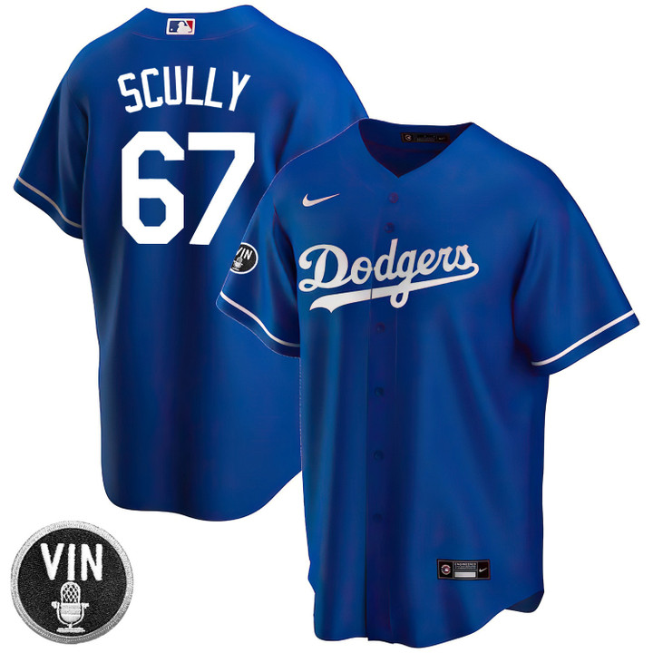 Los Angeles Dodgers Vin Scully Patch Jersey Collection - Stitched