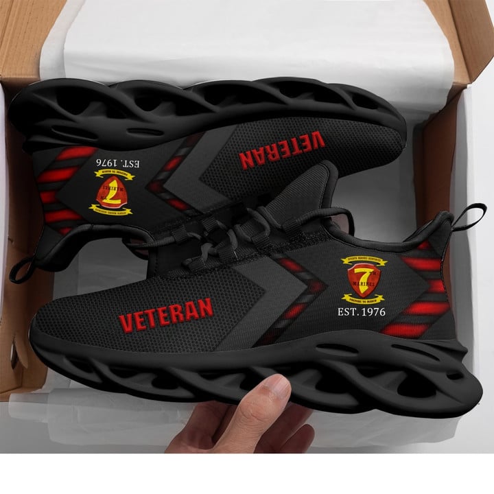 Marine Veteran Custom Clunky Sneakers Division And Unit Personalized Gift 01