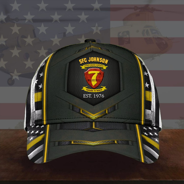 Marine Veteran Custom Cap Division And Unit Personalized Gift