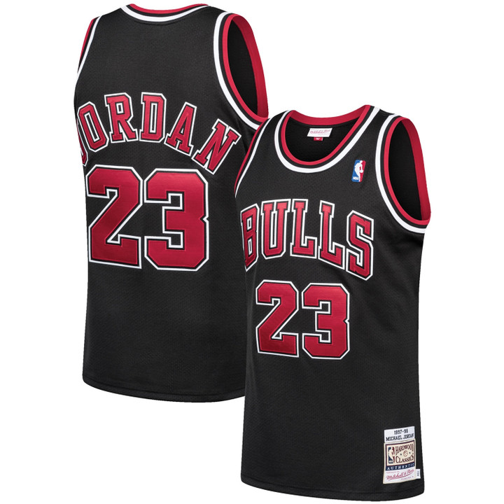 Michael Jordan Chicago Bulls 1997-1998 Black Jersey - All Stitched