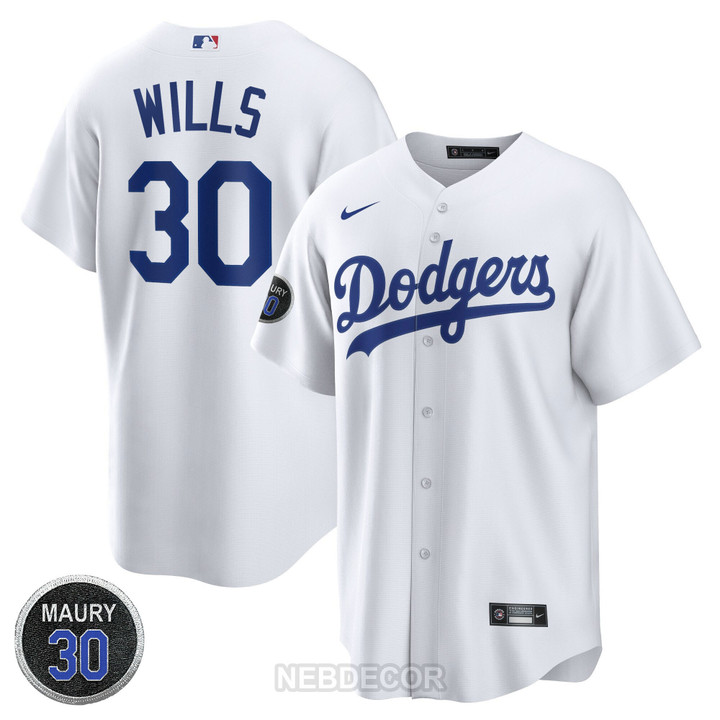 Los Angeles Dodgers Maury Wills Patch Jersey Collection - All Stitched