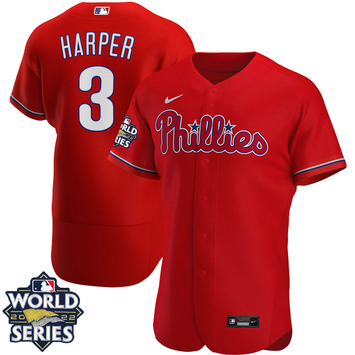 Men's Philadelphia Phillies 2022 World Series Red Alternate Player Jersey - All Stitched