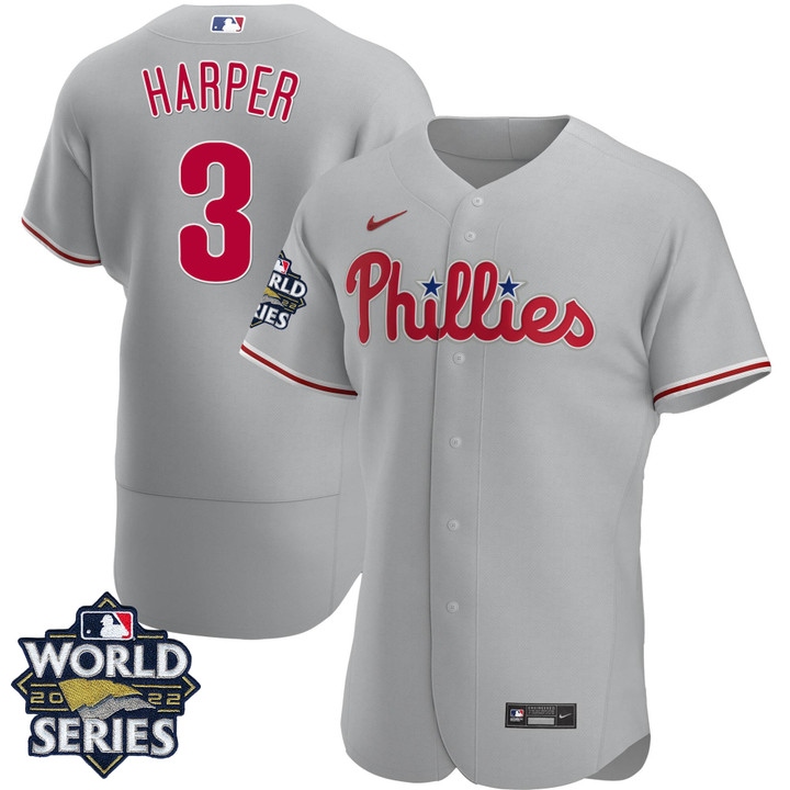 Men's Philadelphia Phillies Gray Road 2022 World Series Jersey - All Stitched