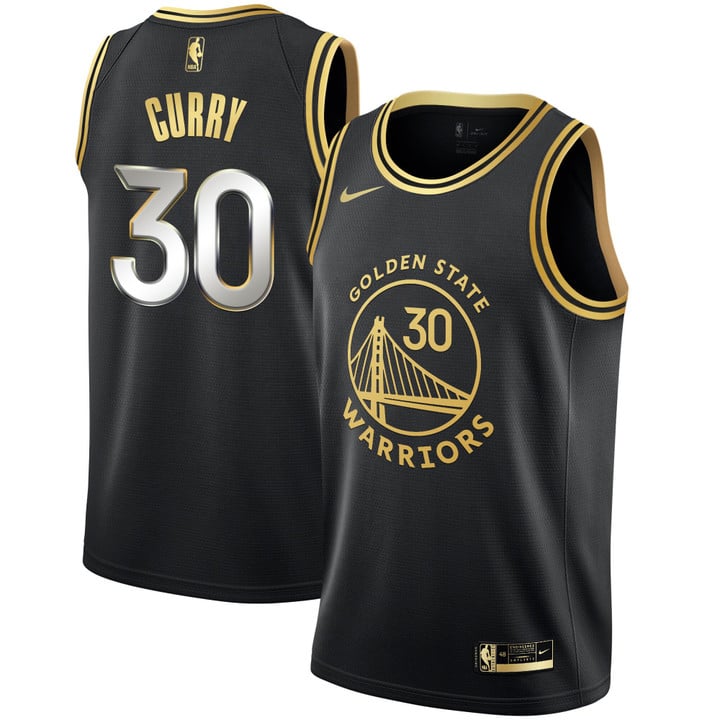 Men's Golden State Warriors Black Limited & Gold Jersey - All Stitched
