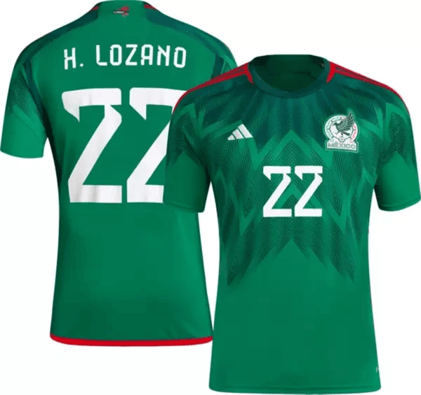 Chucky Lozano Mexico National Team 2022 Home Jersey - All Stitched