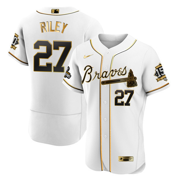 Atlanta Braves World Series Champion White Gold Flex Base Jersey 2021 – Stitched