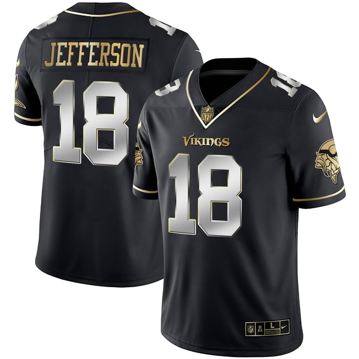 Youth's Vikings White Gold & Black Gold Jersey - All Stitched