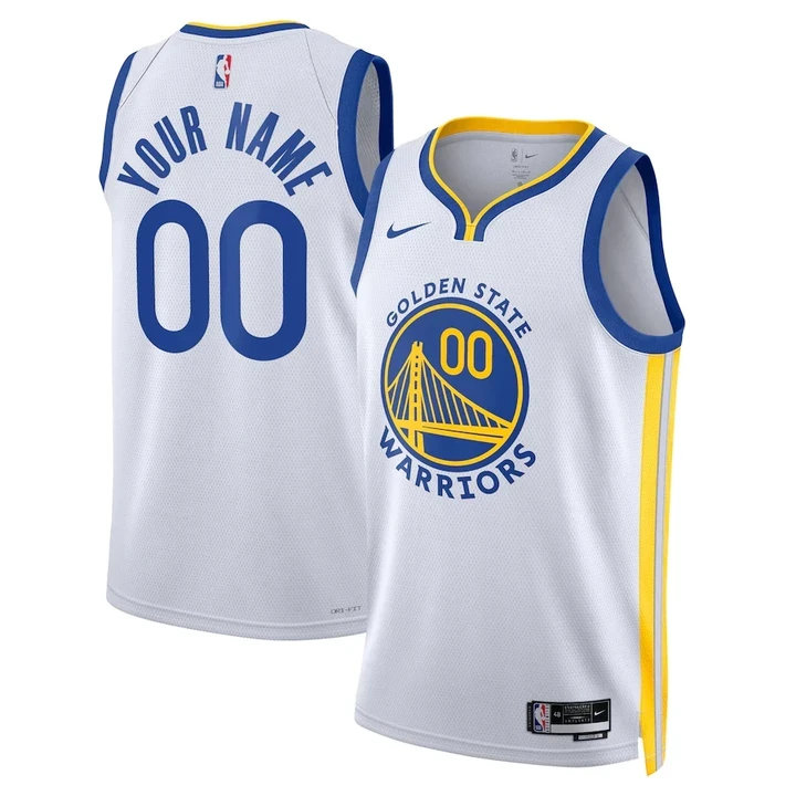 Golden State Warriors Custom Association Edition Jersey - All Stitched