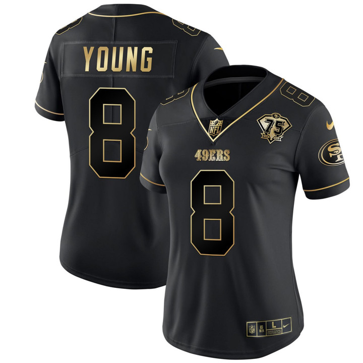 Women's Steve Young San Francisco 49ers Black Gold Jersey - All Stitched