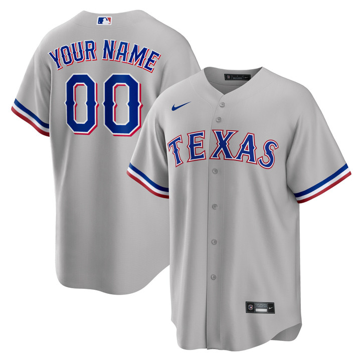 Texas Rangers Custom Gray Jersey - All Stitched